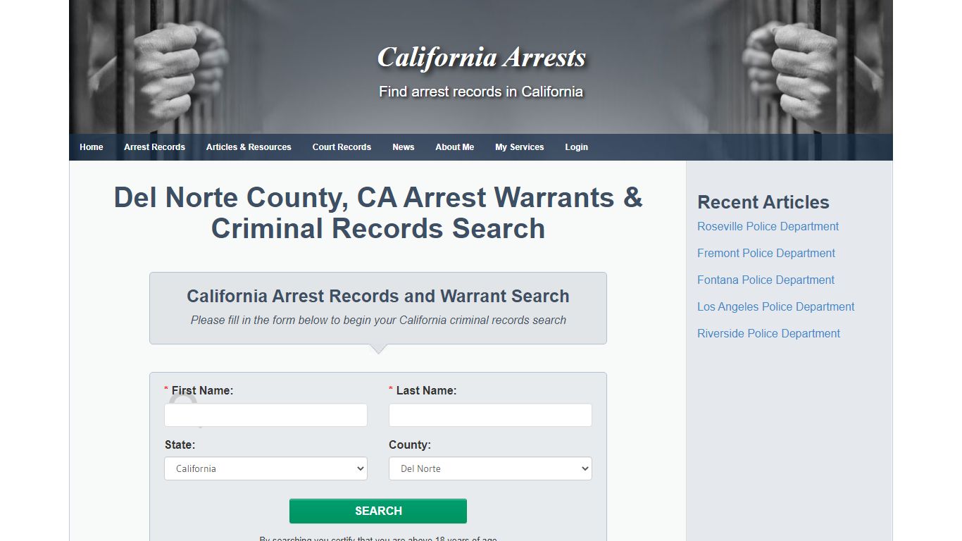 Del Norte County, CA Arrest Warrants & Criminal Records Search